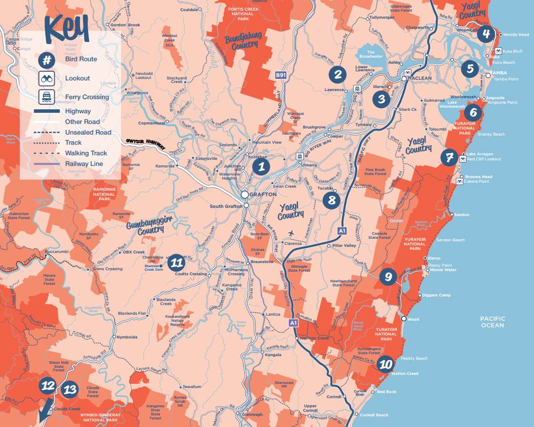 Bird Watching Routes Clarence Valley